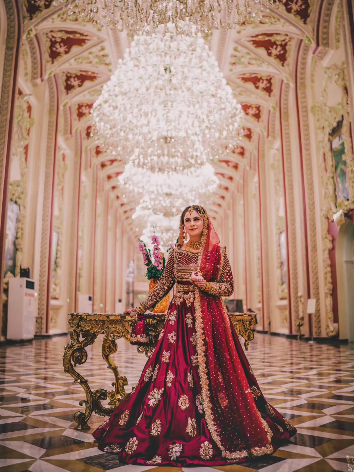AHAMD SULTAN DEEP MAROON LEHNGA CHOLI-AS25