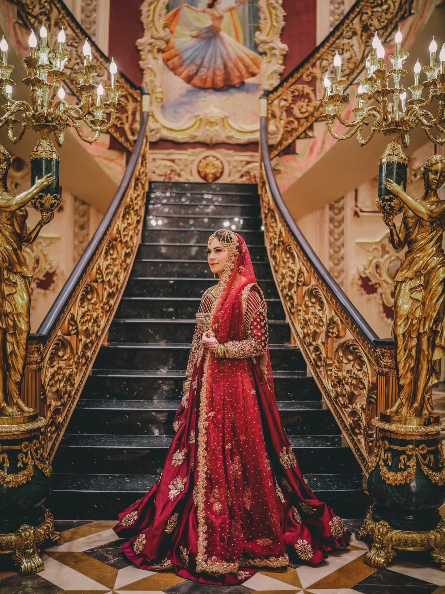 AHAMD SULTAN DEEP MAROON LEHNGA CHOLI-AS25