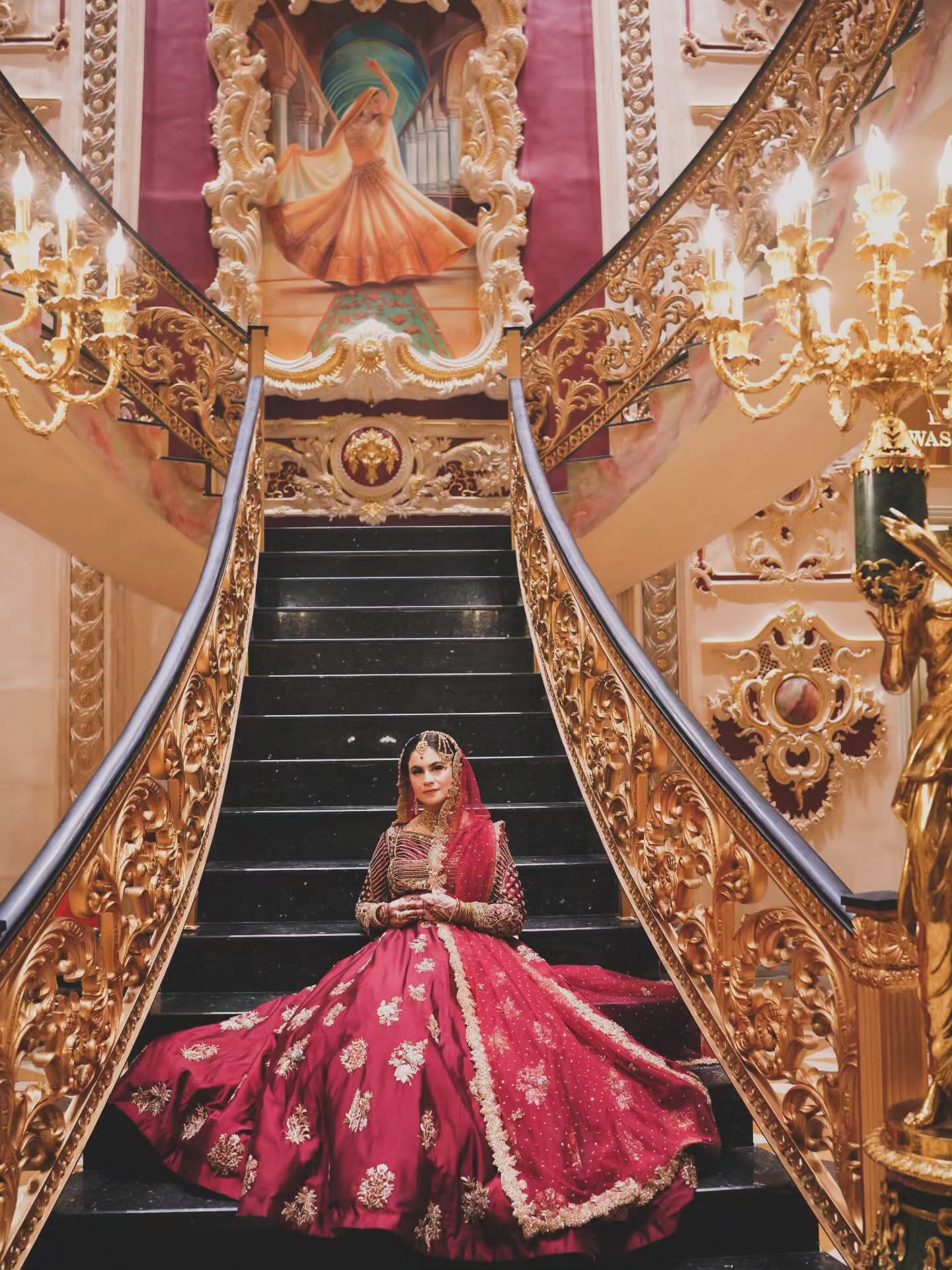 AHAMD SULTAN DEEP MAROON LEHNGA CHOLI-AS25