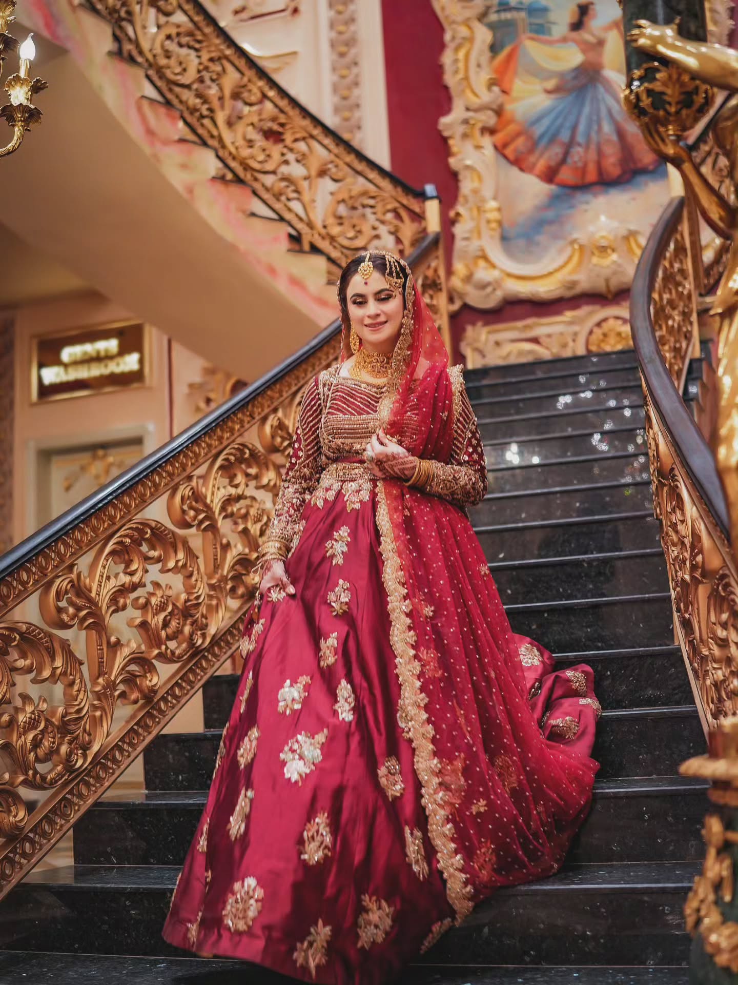 AHAMD SULTAN DEEP MAROON LEHNGA CHOLI-AS25