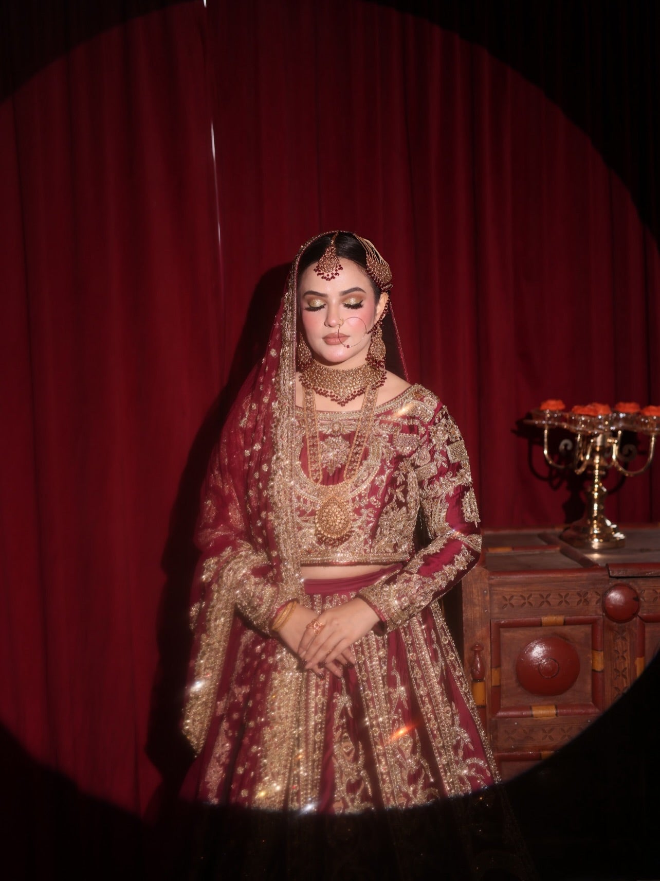 AHAMD SULTAN DEEP MAROON LEHNGA CHOLI-AS25