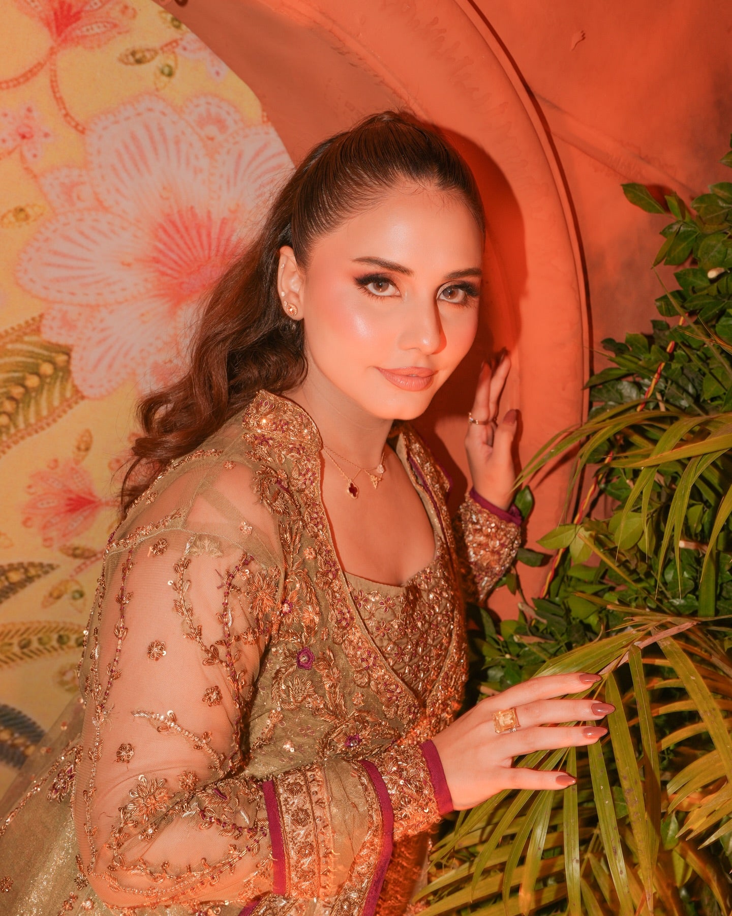 HARIS SHAKEEL OLIVE FROCK-HS20