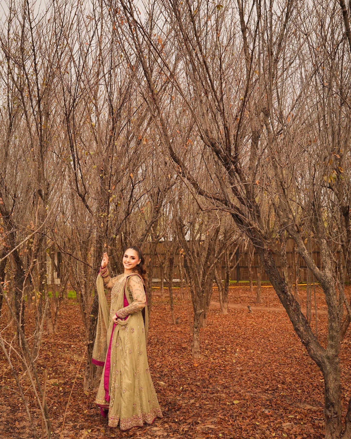 HARIS SHAKEEL OLIVE FROCK-HS20