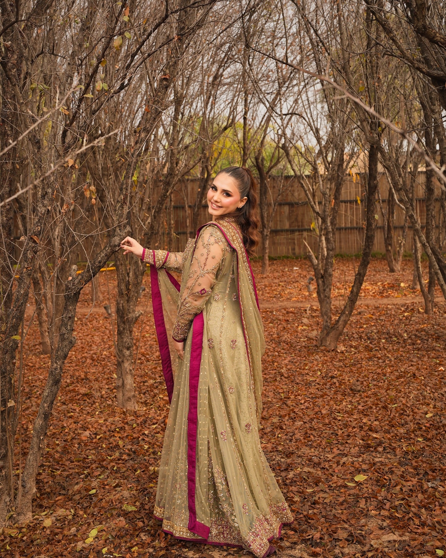 HARIS SHAKEEL PARROT GREEN FROCK-HS15