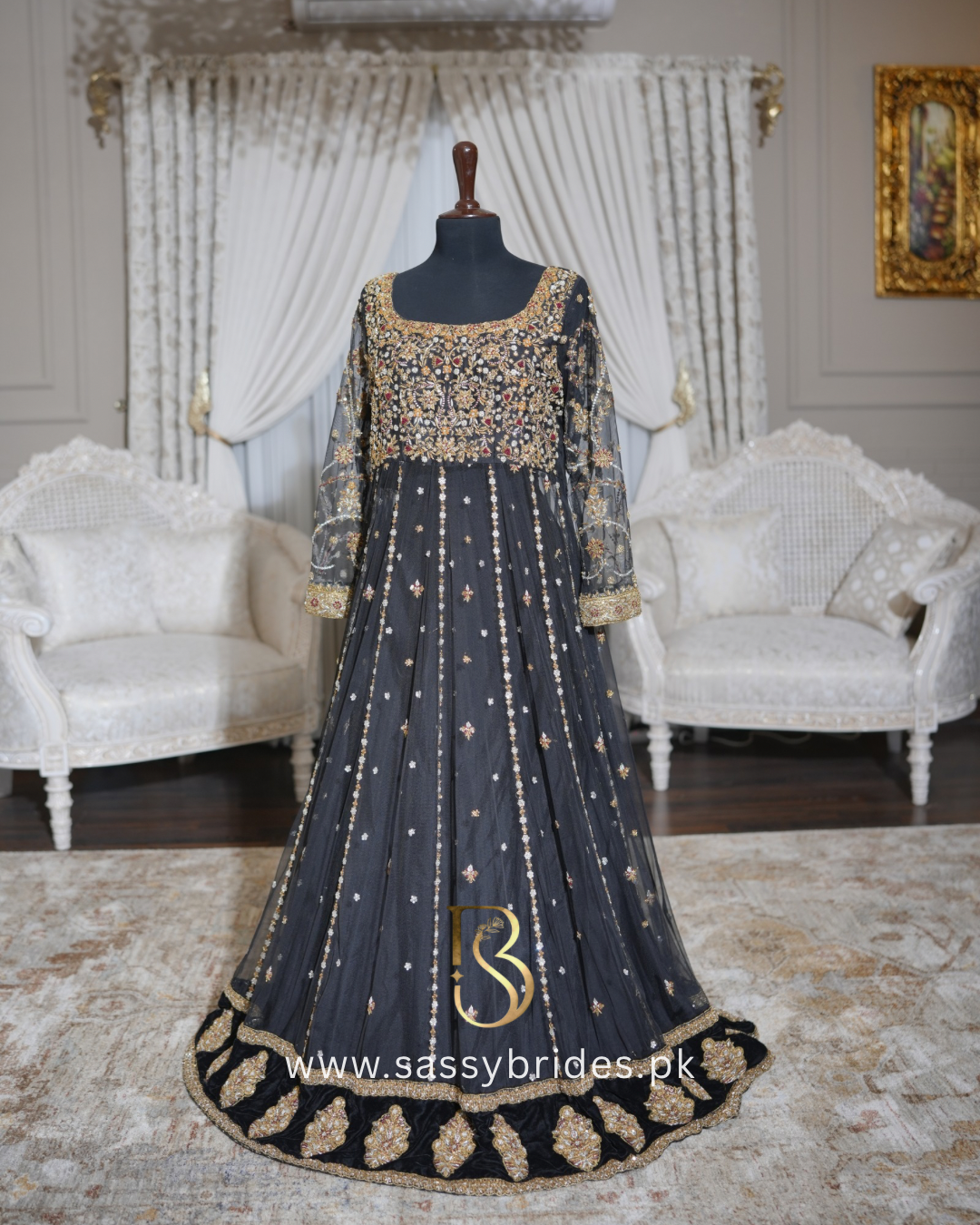 HARIS SHAKEEL BLACK PISHWAS-HS39
