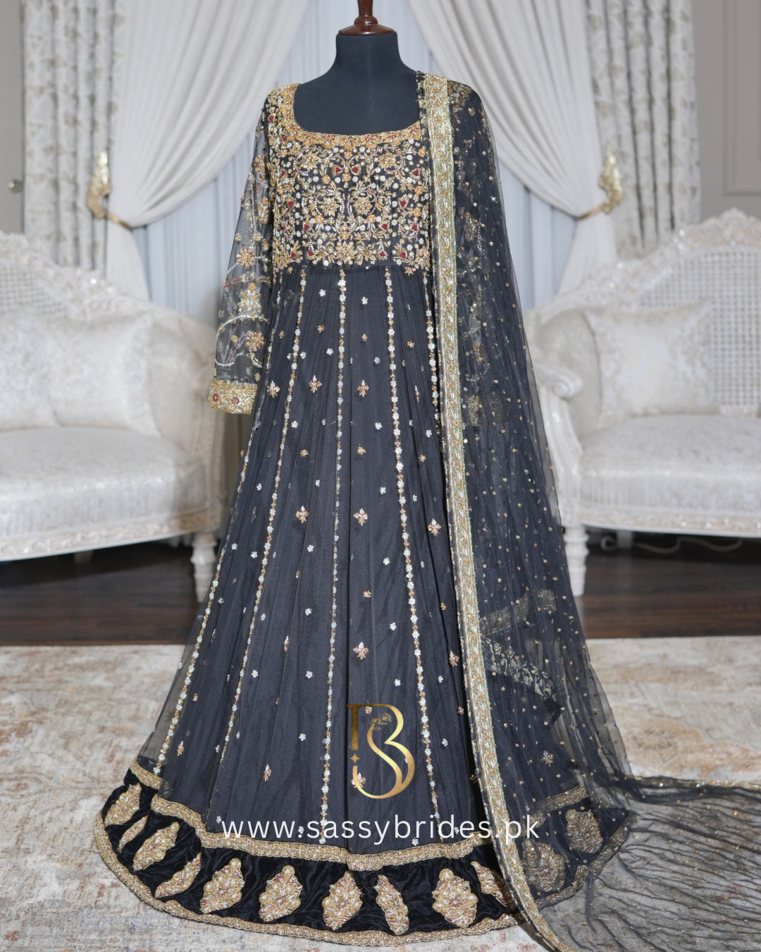 HARIS SHAKEEL BLACK PISHWAS-HS39