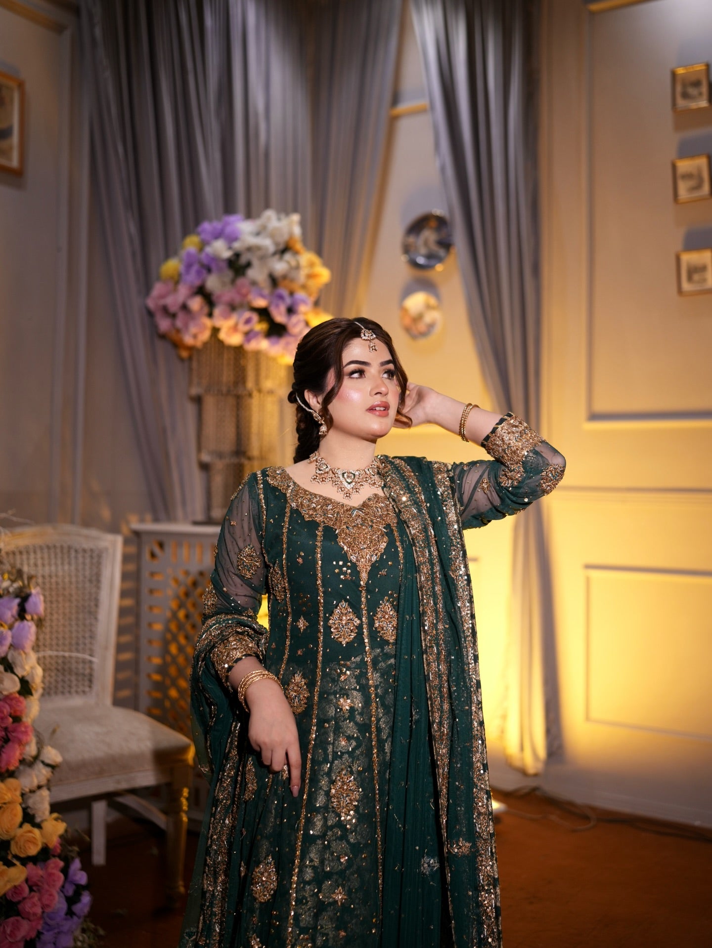 HARIS SHAKEEL DARK GREEN PISHWAS-HS19