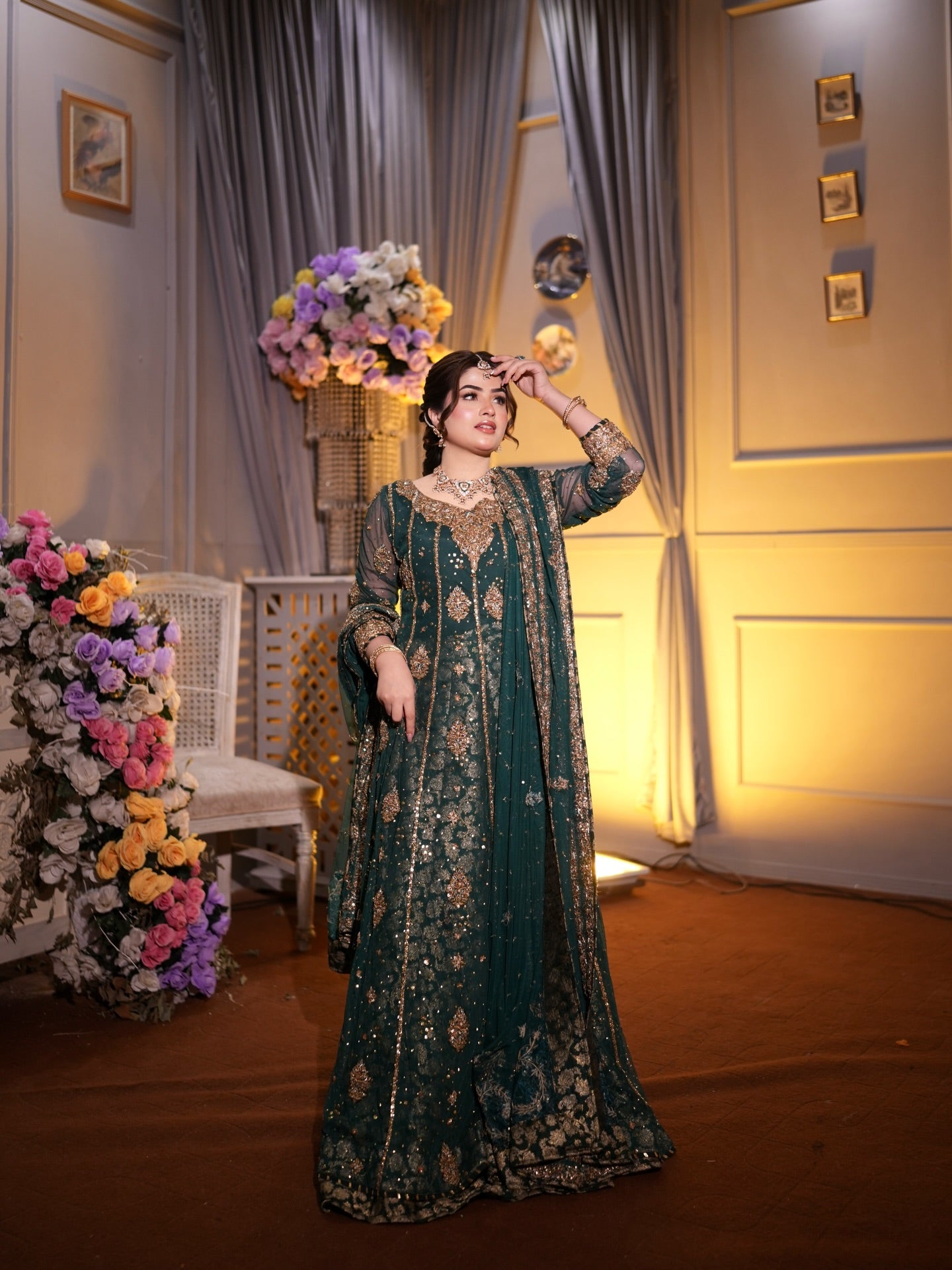 HARIS SHAKEEL DARK GREEN PISHWAS-HS19